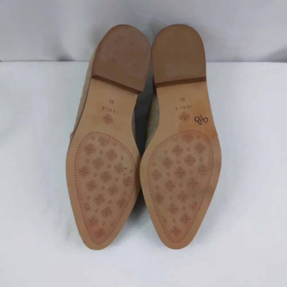ISOLA Loafers Flats Gold Metallic Pointed Toe Slip On Shoe Women's 6.5